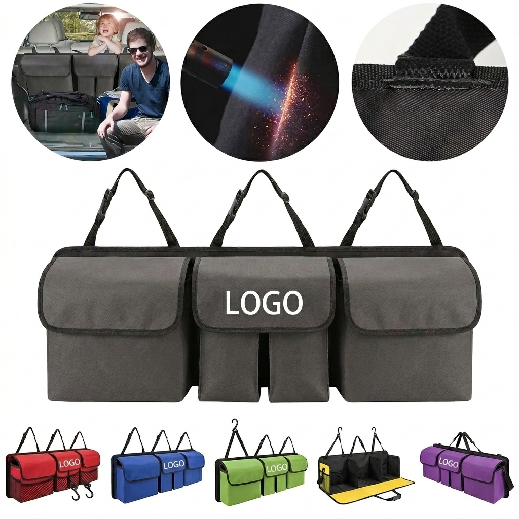 Durable Multi-Pocket Car Seat Protector and Storage Organizer