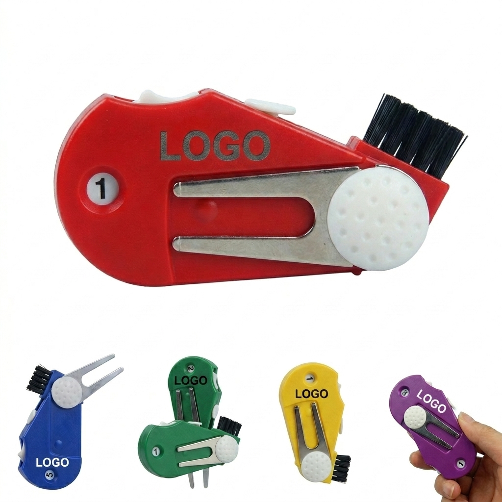 Compact Multi-Color Golf Divot Tool with Score Counter