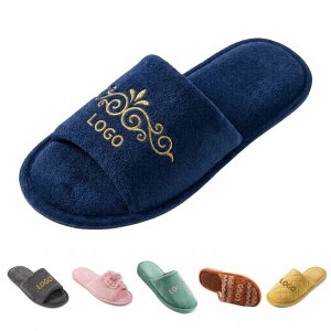 Embroidered Cozy Home Slippers with Anti-Slip Sole